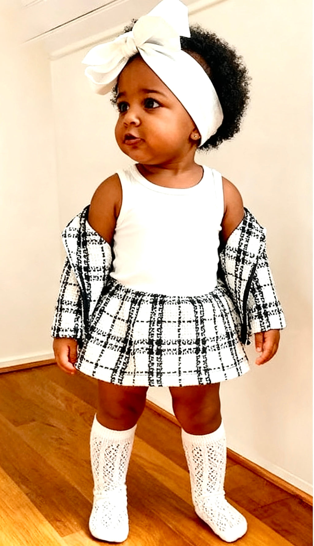 Baby girls’ long-sleeve two-piece dress suit
